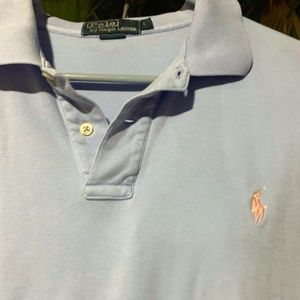 Polo by Ralph Lauren Men's Baby Blue Cotton  Polo Shirt L